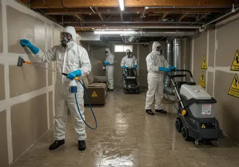 Basement Moisture Removal and Structural Drying process in Sands Point, NY